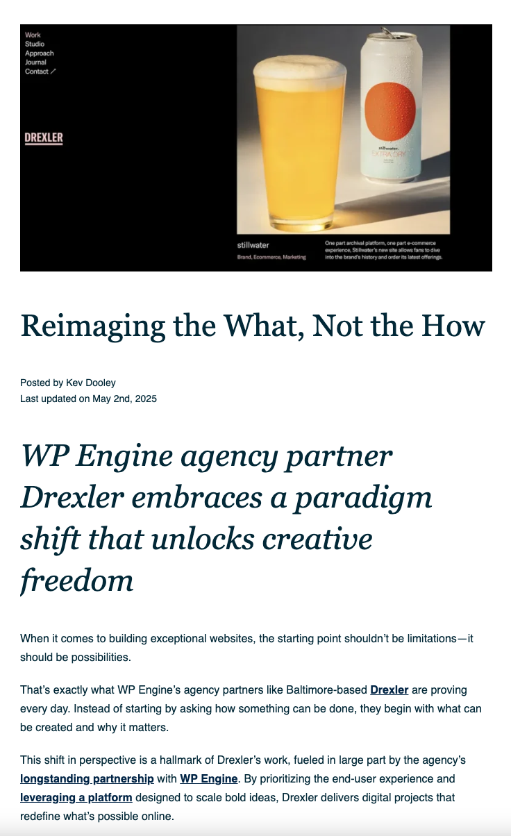 WP Engine partner innovation in action - Reimaging the What, Not the How